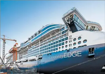  ?? SIMON J. HARVEY/CELEBRITY CRUISES ?? The 2,918-passenger ship Celebrity Edge will begin sailing out of Port Everglades, Fla., in November.