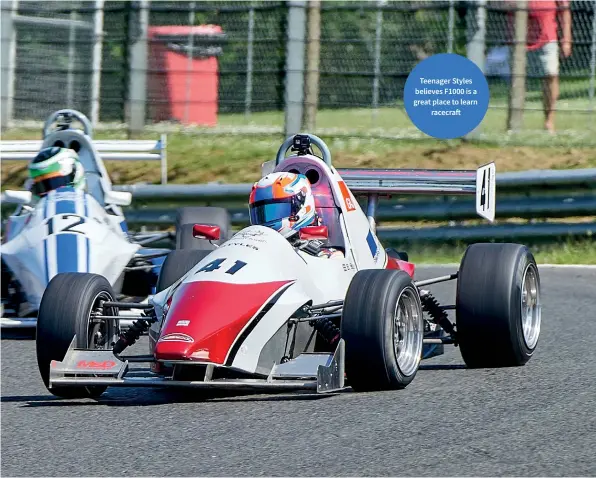  ??  ?? Teenager Styles believes F1000 is a great place to learn racecraft