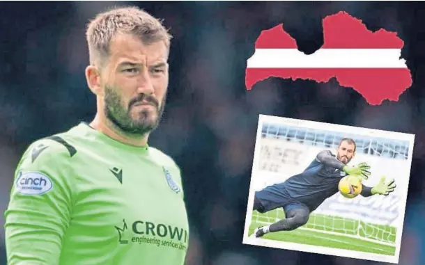  ??  ?? IN THE SPOTLIGHT: Dundee keeper Adam Legzdins has been linked with a call-up to the Latvia national team after impressing in the Premiershi­p.