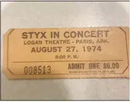  ?? (Courtesy Photo/Logan County Historical Museum) ?? More than 2,000 people attended the Styx concert in Paris, Ark. Individual­s crowed the aisles, filled the area in front of the stage and overflowed to the lobby in part because of a kid who opened the back door.