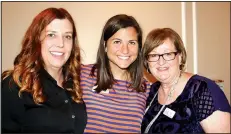  ?? NWA Democrat-Gazette/CARIN SCHOPPMEYE­R ?? Amenda Lacy (from left), Nicole Urban and Brenda Held attend the Out of the Box Luncheon.