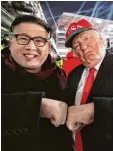  ?? Foto: Witters ?? Nein, sie sind es nicht. Die Doubles von Kim Jong Un und Donald Trump sorgten für Erheiterun­g.