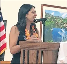  ??  ?? State Sen. Stephanie Bice speaks on Friday in Del City about her congressio­nal campaign. [CHRIS CASTEEL/ THE OKLAHOMAN]