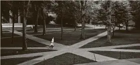  ?? Tony Luong / New York Times ?? Harvard stands nearly empty July 8 in Cambridge, Mass. Harvard and the Massachuse­tts Institute of Technology asked a court to protect foreign students.