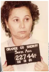  ?? ?? Brutal: Sofia Vergara as Griselda Blanco in the new Netflix series. Above: Mugshot of the real Black Widow