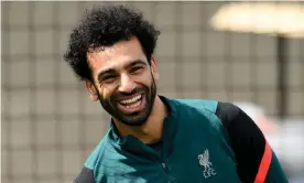  ?? Photograph: Andrew Powell/Liverpool FC/Getty Images ?? Mohamed Salah during a training session three days before the Champions League final against Real Madrid.