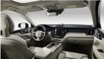  ??  ?? The interior sports a clean dashboard. The XC60 comes with the T5 turbocharg­ed four-cylinder, or other engines such as the supercharg­ed and turbocharg­ed T6 with 316 ponies.