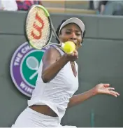  ?? KIRSTY WIGGLESWOR­TH/THE ASSOCIATED PRESS ?? Venus Williams, in her 20th appearance at Wimbledon, beat Japan’s Naomi Osaka, 19, on Friday in London. Her next opponent is also youthful, Ana Konjuh, 20, of Croatia.