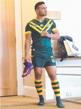  ?? Picture: PAUL MILLER/AAP ?? Valentine Holmes will make his rugby league Test debut tonight in Perth.