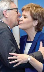  ??  ?? Smacker: Miss Sturgeon and Juncker