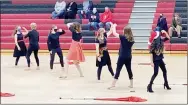  ??  ?? Members of the Pea Ridge High School Band Color Guard included Annabeth Larsen, Grace Hendrix, Autumn Simrell, Jasmine Greek, Avery Wilson, Calico Taylor and Nayra Torres.