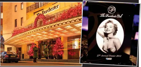  ??  ?? Plush: The Dorchester. Staff deny knowledge of any wrongdoing Glamour: A brochure from an event in 2012