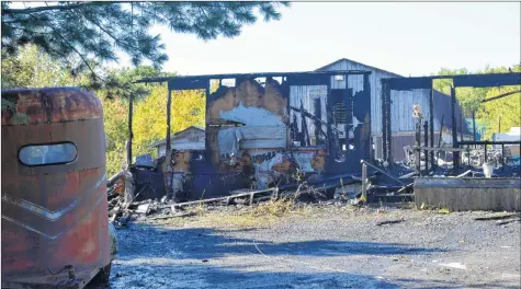  ?? COLIN CHISHOLM ?? A home in Three Mile Plains was completely destroyed by fire in the early morning hours of Sept. 30.