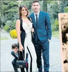  ?? ANTOROCCUZ­ZO88/INSTAGRAM ?? Thiago se cuela en el posado de Leo Messi y Antonella Rocuzzo