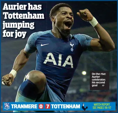  ?? AP ?? On the rise: Aurier celebrates his second goal
