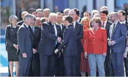  ?? JASPER JUINEN/BLOOMBERG NEWS ?? U.S.-European relations have worsened since President Donald Trump met with other NATO country leaders in Brussels in May 2017.