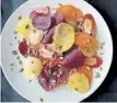  ?? Bill St. John, Special to The Denver Post ?? Use differentl­y colored vegetables for a vibrant vegetable carpaccio.