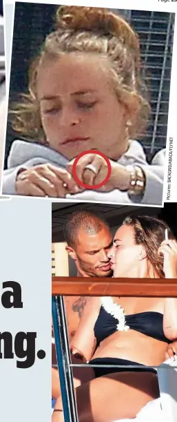  ?? Pictures: ?? Bumping along: Chloe Green kissing beau Jeremy Meeks in 2017 and, top, in a baggy hoodie and sporting a ring in 2018