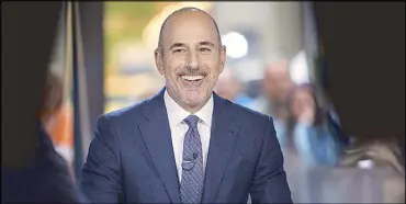  ?? AP ?? File photo released by NBC shows Matt Lauer during a broadcast of the ‘Today’ show in New York.