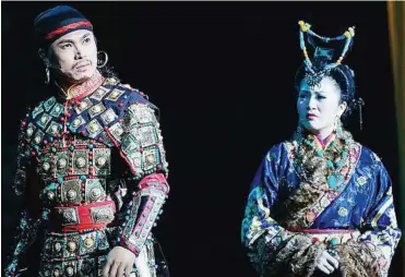  ??  ?? Immense talent: Yang (left) and Toh portraying King Songsten Gampo and Princess Wen Cheng in the musical.