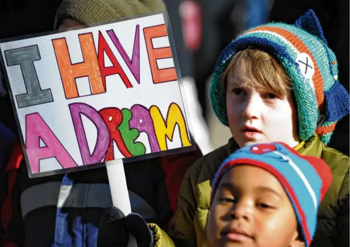  ?? JEWEL SAMAD/AFP VIA GETTY IMAGES ?? An MLK Day ceremony at the Lincoln Memorial in Washington in 2011.