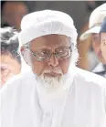  ?? REUTERS ?? Abu Bakar Bashir at a courtroom in Cilacap, Indonesia in 2016.