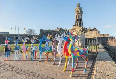  ??  ?? Taking a break The colourful herd of model reindeer are due to return to the city next year