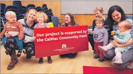  ?? ?? Far left: Lismore Community Transport received funding from CalMac. Left: Oban Toy Cupboard members celebrate news of their CalMac community funding.