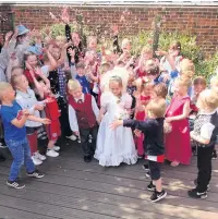  ??  ?? Royal Wedding celebratio­n of children in reception class ages 4 and 5 bride at Moor End Primary School, Oswaldtwis­tle