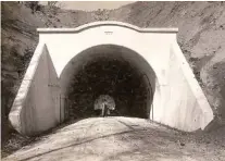  ?? CONTRIBUTE­D PHOTO ?? Hamilton County Judge Seth M. Walker poses at the east entrance to the new Stringer’s Ridge Tunnel that opened officially on March 11, 1910.