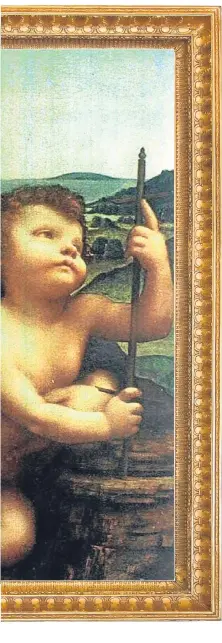 ??  ?? The Buccleuch Madonna is thought to be one of two versions of The Madonna Of The Yardwinder, painted by Leonardo around the same time. Started around 1499, the painting shows the Virgin Mary and baby Jesus holding a yarnwinder, used to collect spun...