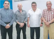  ??  ?? Mario Faraj, Pedro Barquero, Ernesto Pumpo y Osvaldo Valladares