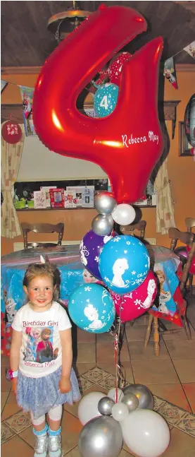  ??  ?? Happy fourth birthday to Rebecca May, above, from Dromore West. Lots of hugs and kisses from Mammy, Daddy, big brothers Christophe­r Lee and Blake, twin baby brother Lucas and twin baby sister Erica.