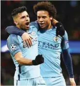  ??  ?? Aguero and Sane have been on fire for City this season