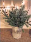  ??  ?? Use a variety of branches and greenery to create Christmas decor this year. Bonus: it will also smell great.