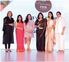  ??  ?? Shoba Mohan, Founder, Rare India (extreme left) and Priyanshi Manya, Brand Manager, Baked by Ratna Saluja (third from left) present the award for Best Vegetarian Cuisine to the team of Royal Vega, ITC Grand Chola.