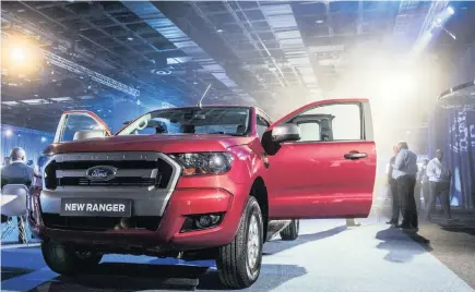  ??  ?? A Ford Ranger on display during the Ford “Go Further” event at the Sandton Convention Centre. The company has exported more than 48 500 units this year.