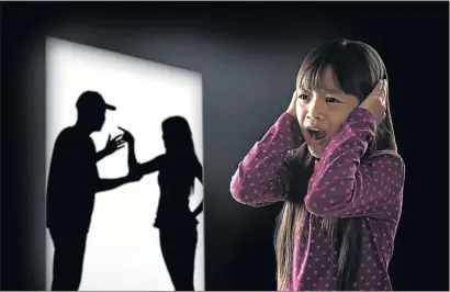  ?? PHOTO: ISTOCK ?? A little girl cries as her parents fight in the background. Children are easily traumatise­d by disruptive, angry or violent behaviour