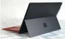  ?? Photograph: Samuel Gibbs/The Guardian ?? Microsoft’s kickstand design is the best on the market, giving you a large range of angles from working as a laptop all the way down to working as a drawing canvas.