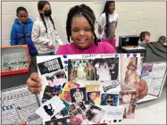  ?? COURTESY ?? Fourth-grade student Dynasti Wallace turned to singersong­writer, actress and talk show host Jennifer Hudson to inspire her collage project.