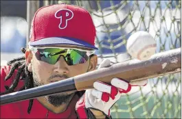  ?? MATT ROURKE / AP ?? Phillies shortstop Freddy Galvis hit a career-high 20 home runs last season after having hit only 20 homers in 1,153 plate appearance­s from 2012-15.