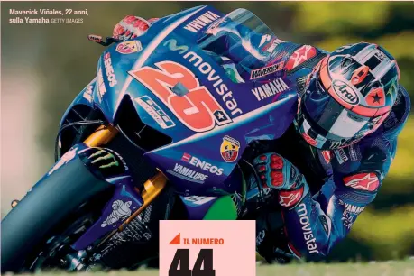  ?? GETTY IMAGES ?? Maverick Viñales, 22 anni, sulla Yamaha