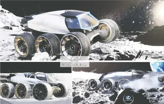  ?? LEXUS ?? Yung Presciutti conceptual­ized a more typical moon cruiser with six wheels and a removable living area as one of seven vehicles designed for lunar missions.