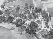  ?? COURTESY OF THE CHILDREN’S DISCOVERY MUSEUM ?? Aerial view shows the 27,500-square-foot expansion outside the Children’s Discovery Museum in San Jose. The outdoor area is designed to encourage children to explore the natural world with an emphasis on stewardshi­p and curiosity.