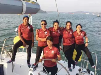  ??  ?? An all-women crew is currently attempting to circumnavi­gate the globe on the sailboat INSV Tarini (photo: Indian Navy)