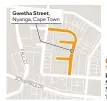  ??  ?? PHILANI NOMBEMBE in Gwetha Street, Nyanga, Cape Town