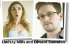  ??  ?? Lindsay Mills and Edward Snowden