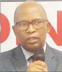  ?? (Pics: ?? NERCHA Acting National Executive Director Dumsani Kunene, speaking during the meeting of the National Emergency Response Council on HIV/AIDS, Country Coordinati­ng Mechanism, media editors and senior reporters yesterday at the Hilton Garden Inn.