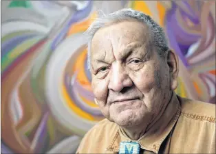  ?? CP PHOTO ?? Artist Alex Janvier pictured at his gallery in Cold Lake First Nations 149B Alta, on Wednesday Feb. 8, 2017. Janvier is a pioneer of contempora­ry Canadian aboriginal art in Canada.