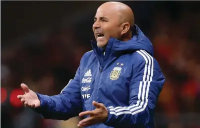  ??  ?? Argentina’s national football team coach Jorge Sampaoli is unlike the other Argentine coaches in Russia, because he was never a footballer and has not managed a first division club on home soil. He took over at Argentina in June 2017, replacing Bauza...